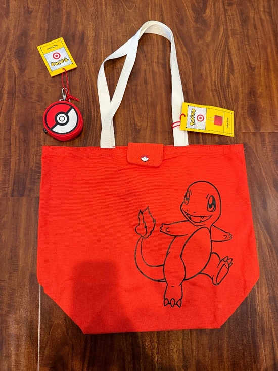 Target Handbags - NWT Pokemon X Target Reuseable Tote Bag & Bag Charm Set